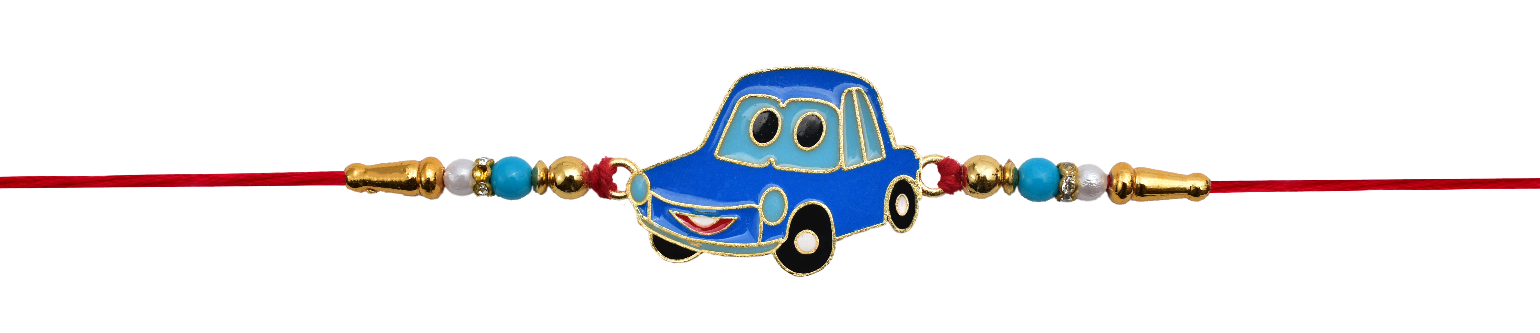 Car Rakhi With Red Thread  For Kids Car Rakhi With Red Thread  For Kids